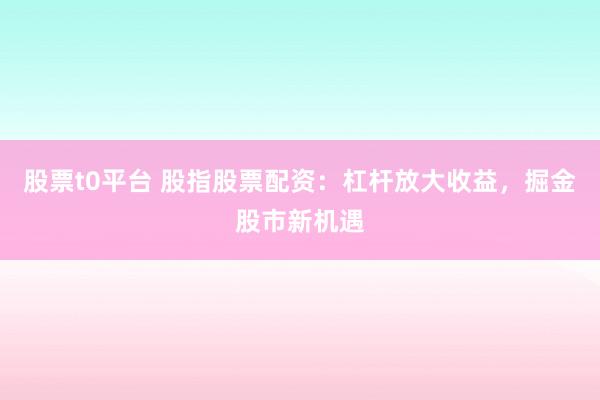 股票t0平台 股指股票配资：杠杆放大收益，掘金股市新机遇