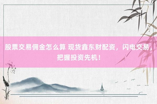股票交易佣金怎么算 现货鑫东财配资，闪电交易，把握投资先机！