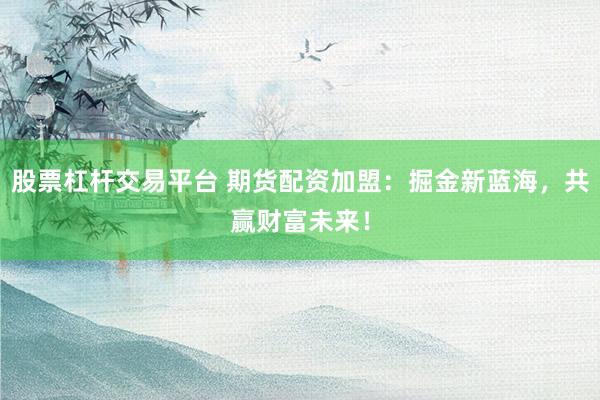股票杠杆交易平台 期货配资加盟：掘金新蓝海，共赢财富未来！