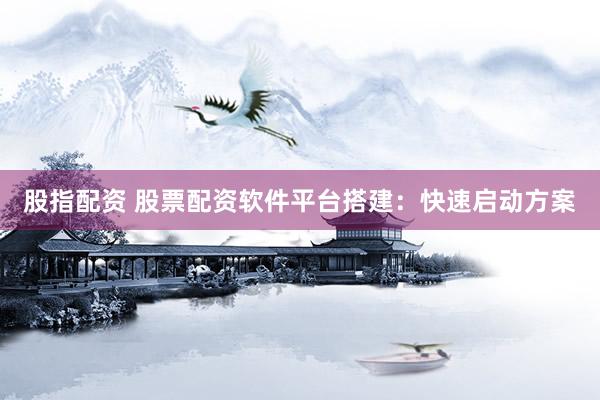 股指配资 股票配资软件平台搭建：快速启动方案