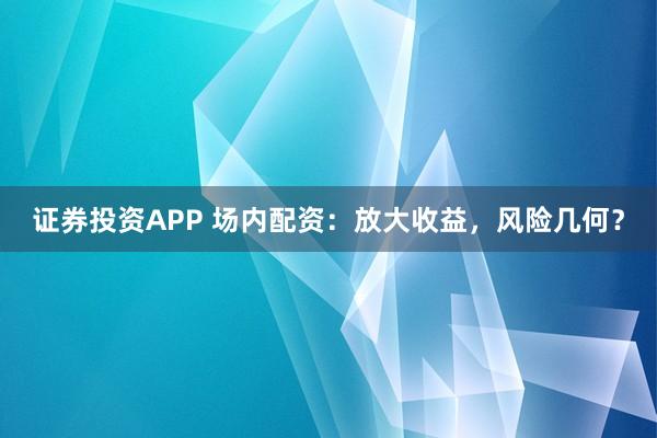 证券投资APP 场内配资：放大收益，风险几何？