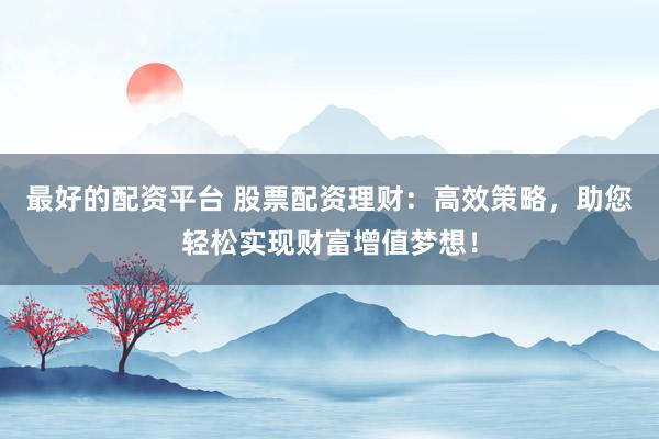 最好的配资平台 股票配资理财：高效策略，助您轻松实现财富增值梦想！