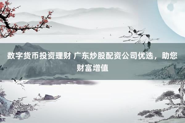数字货币投资理财 广东炒股配资公司优选，助您财富增值