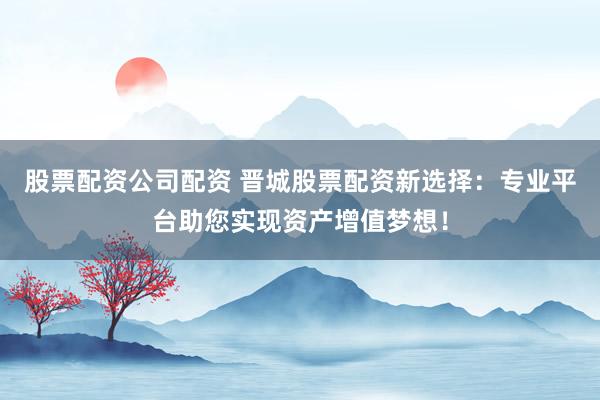 股票配资公司配资 晋城股票配资新选择:专业平台助您实现资产增值梦想!