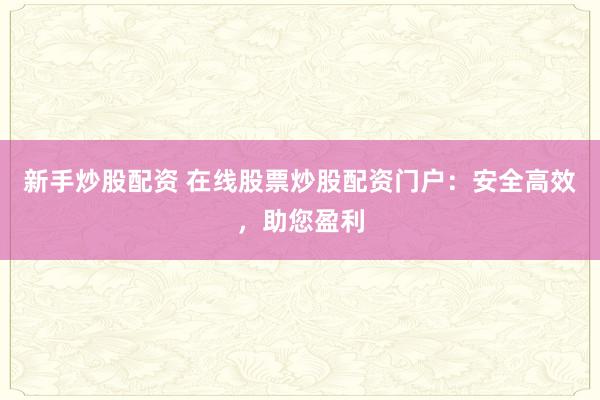 新手炒股配资 在线股票炒股配资门户:安全高效,助您盈利