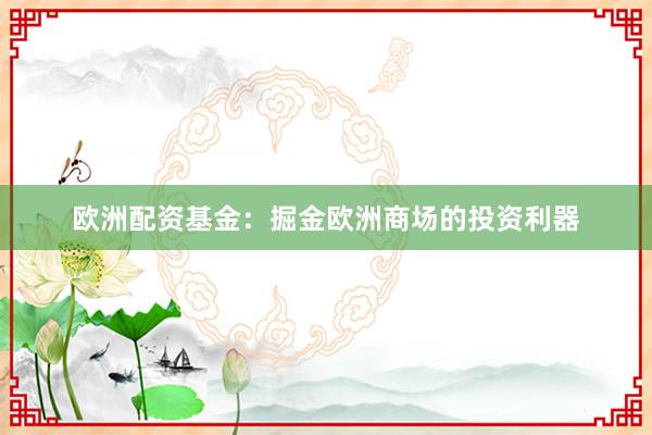 欧洲配资基金:掘金欧洲商场的投资利器