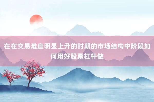 在在交易难度明显上升的时期的市场结构中阶段如何用好股票杠杆做