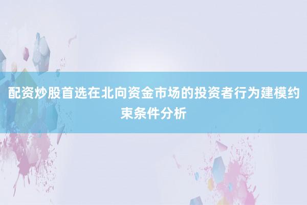 配资炒股首选在北向资金市场的投资者行为建模约束条件分析