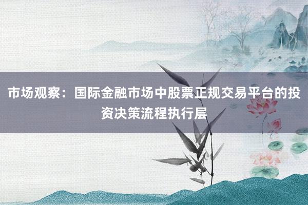 市场观察：国际金融市场中股票正规交易平台的投资决策流程执行层