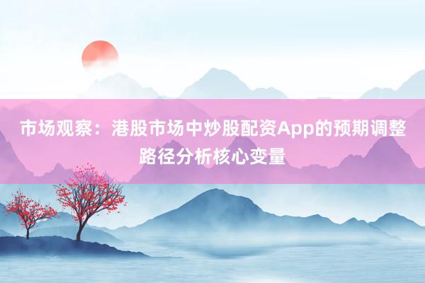 市场观察：港股市场中炒股配资App的预期调整路径分析核心变量