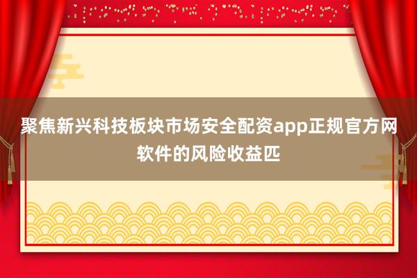 聚焦新兴科技板块市场安全配资app正规官方网软件的风险收益匹